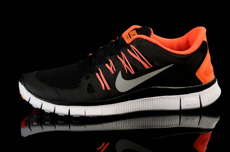 Nike Free Run 5.0 V2 Mens Running Shoes New Breathable Black Orange (2)